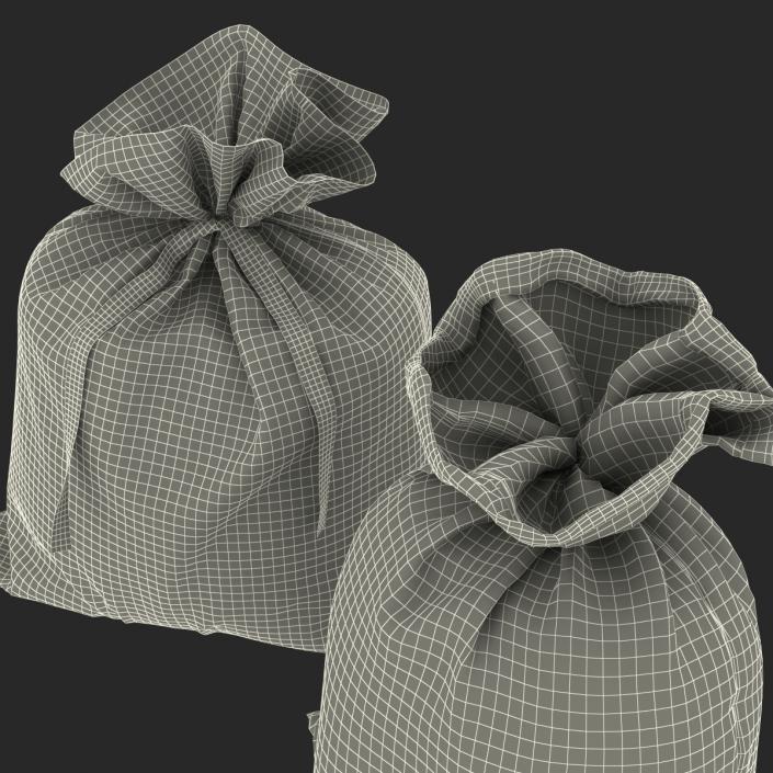 3D Dollar Money Bags Collection model