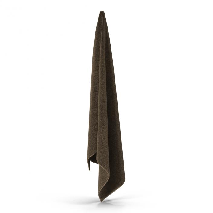 3D Hanging Bathroom Towel Brown model