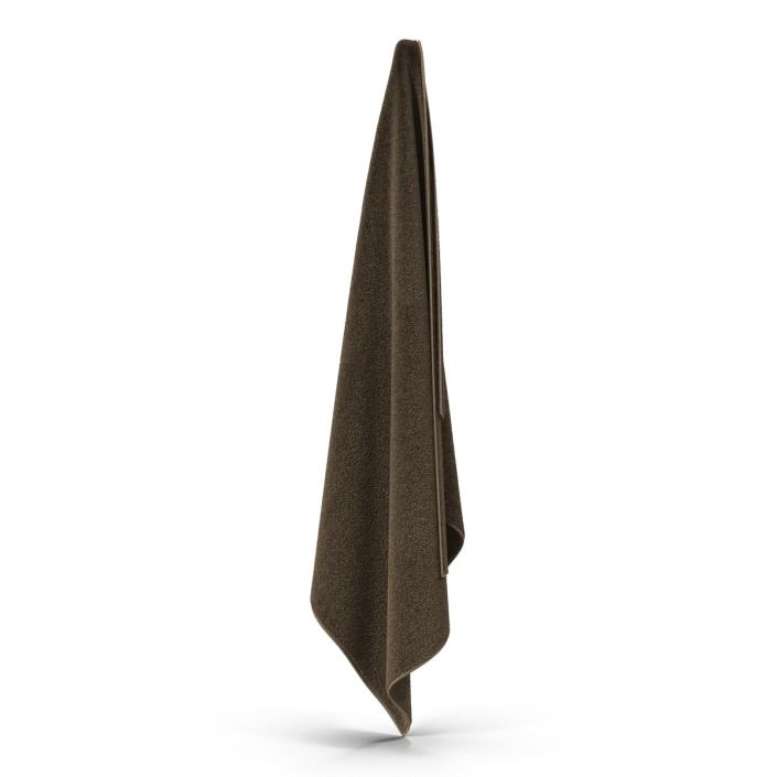 3D Hanging Bathroom Towel Brown model