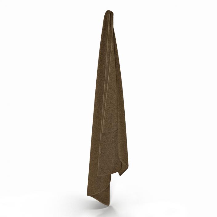 3D Hanging Bathroom Towel Brown model