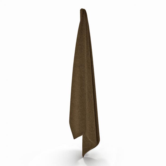 3D Hanging Bathroom Towel Brown model