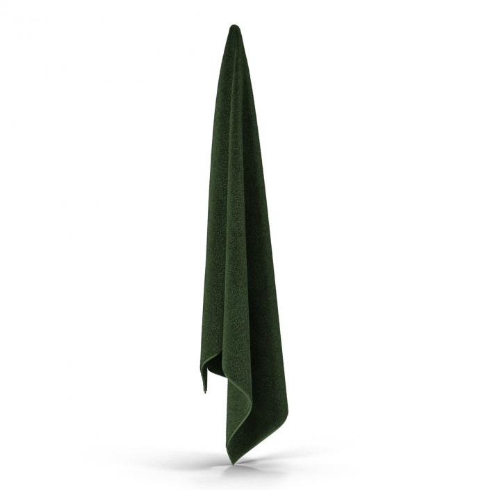 3D Hanging Bathroom Towel Green model