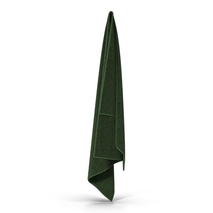 3D Hanging Bathroom Towel Green model