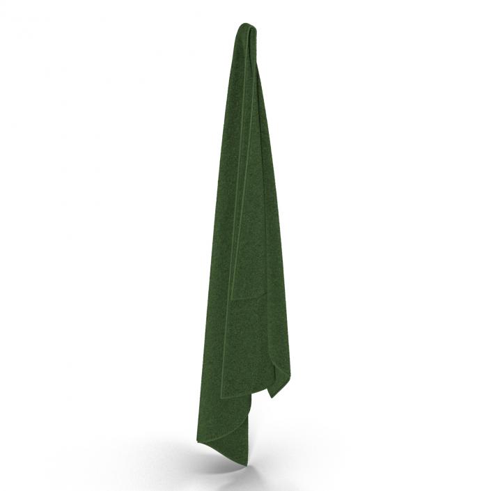 3D Hanging Bathroom Towel Green model