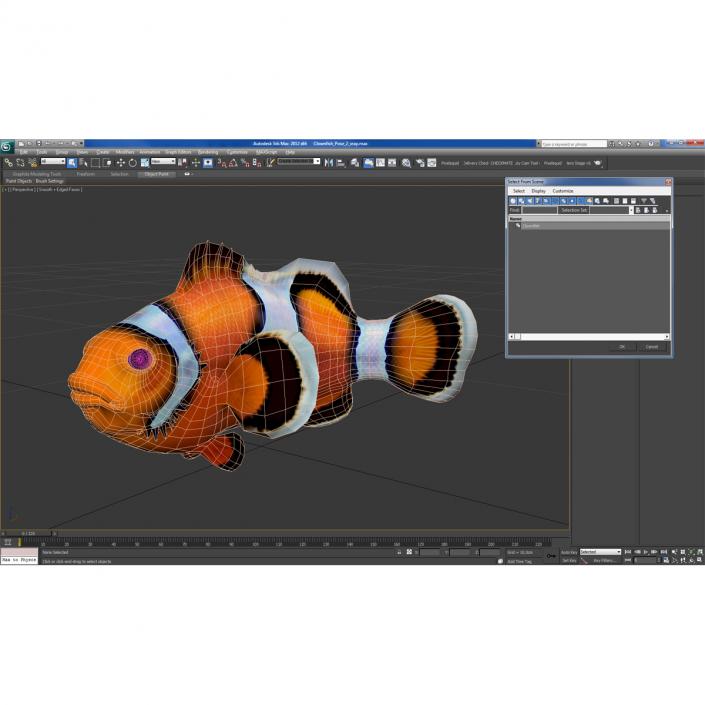 3D Clownfish Swimming Pose model