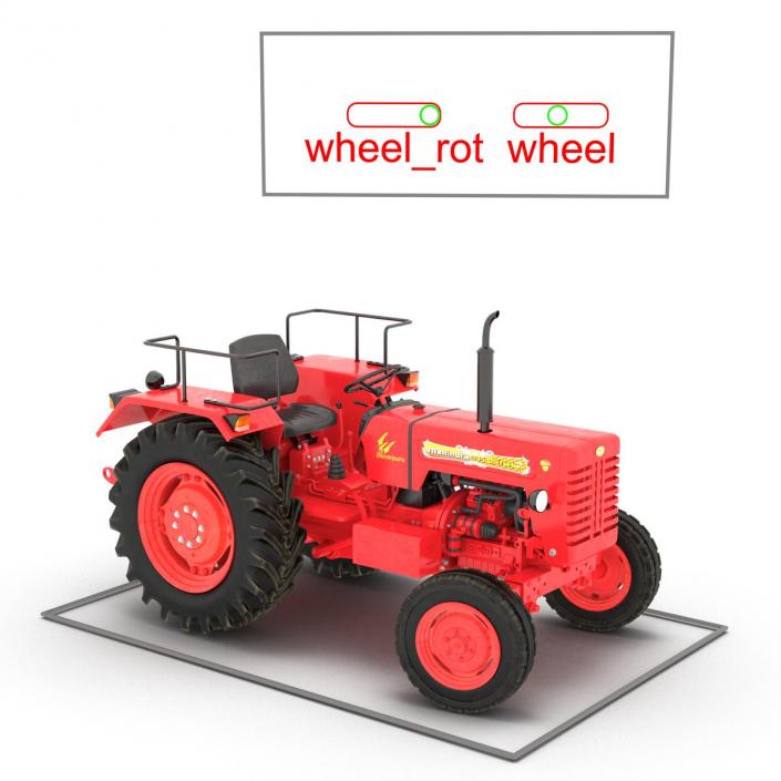 3D model Tractor Mahindra 395 DI Rigged