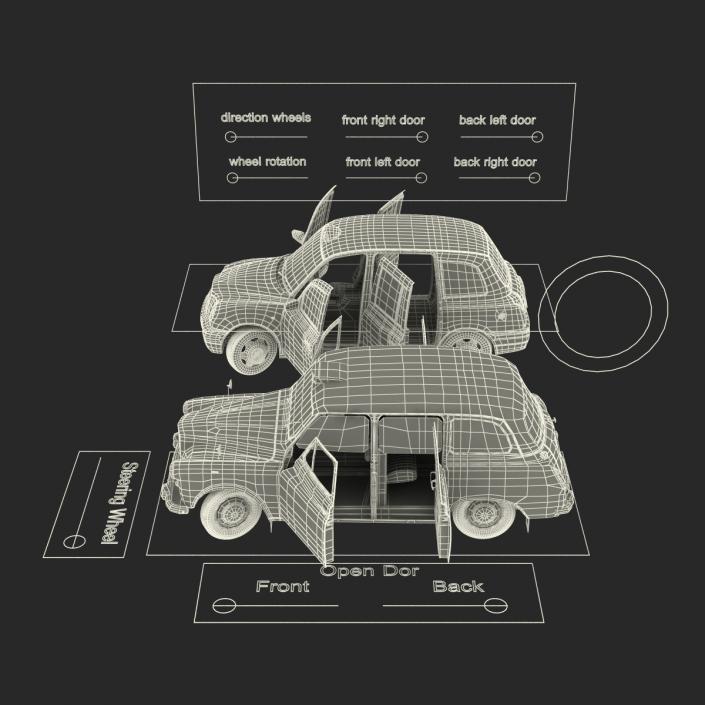 London Cabs Rigged Collection 3D model