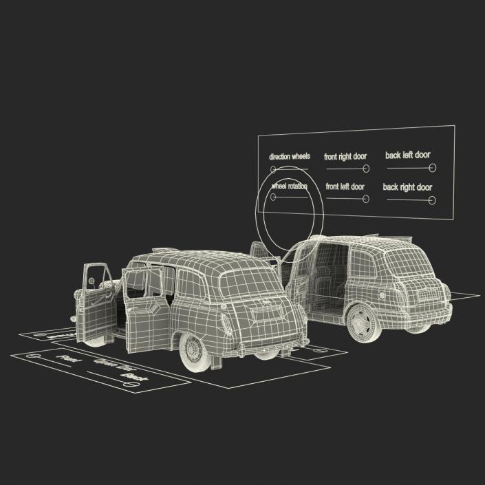 London Cabs Rigged Collection 3D model