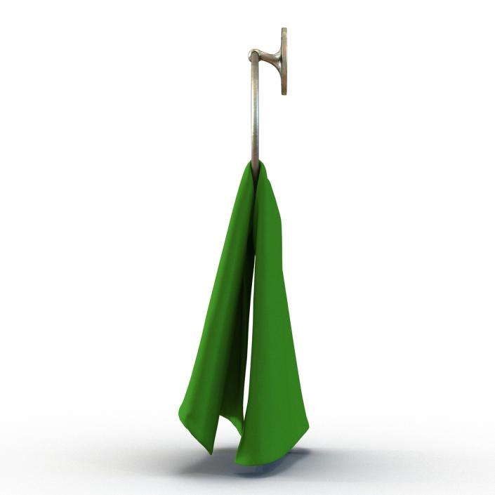 3D model Hanging Bathroom Towel 2 Green