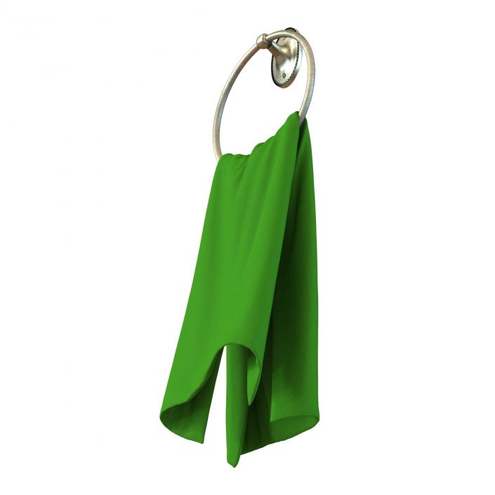 3D model Hanging Bathroom Towel 2 Green