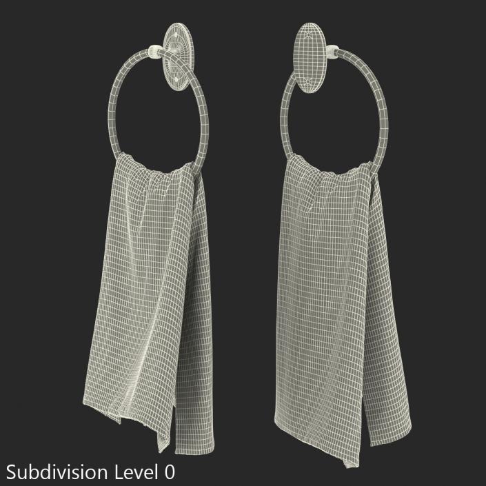 3D model Hanging Bathroom Towel 2 Green