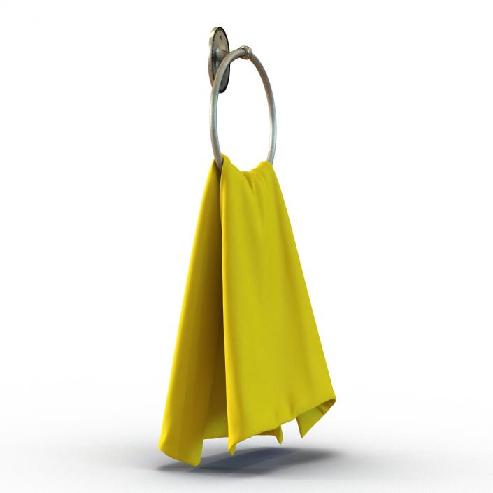 3D Hanging Bathroom Towel 2 Yellow