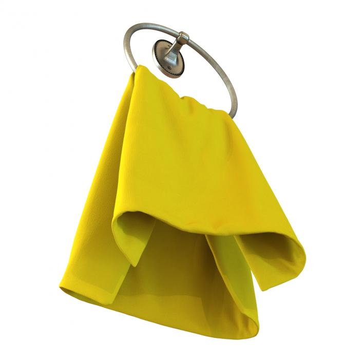 3D Hanging Bathroom Towel 2 Yellow