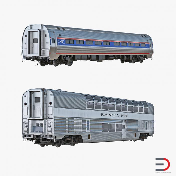 Railroad Passenger Cars Collection 3D model