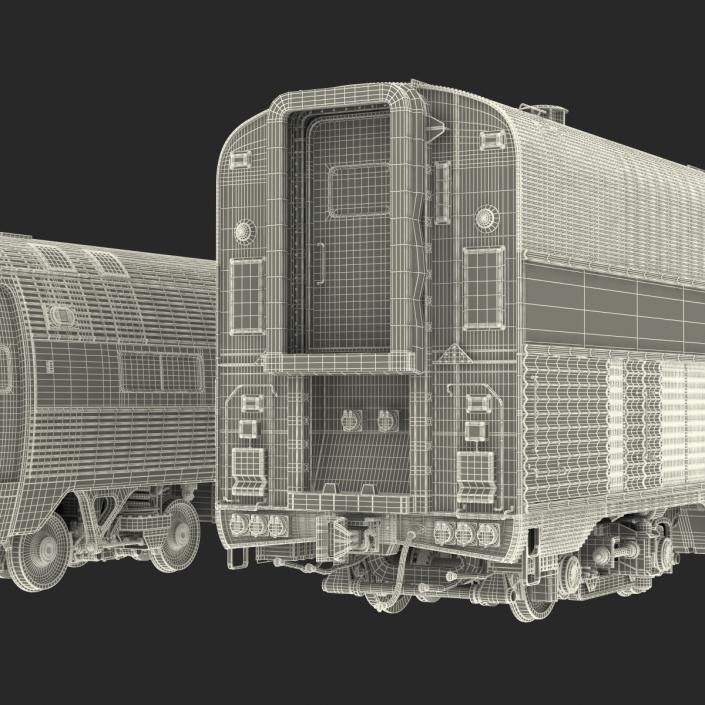 Railroad Passenger Cars Collection 3D model