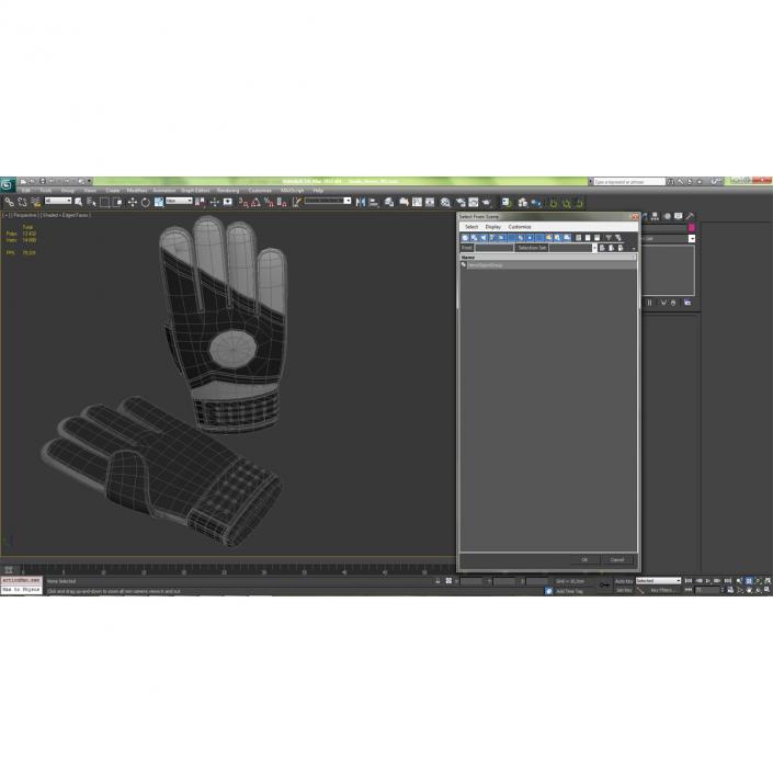 3D Goalie Gloves model