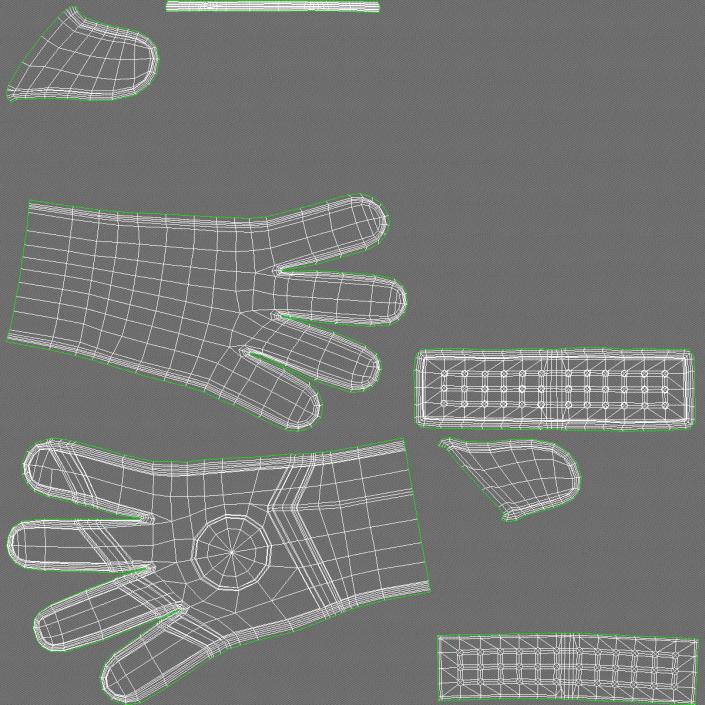 Goalie Gloves Green 3D model