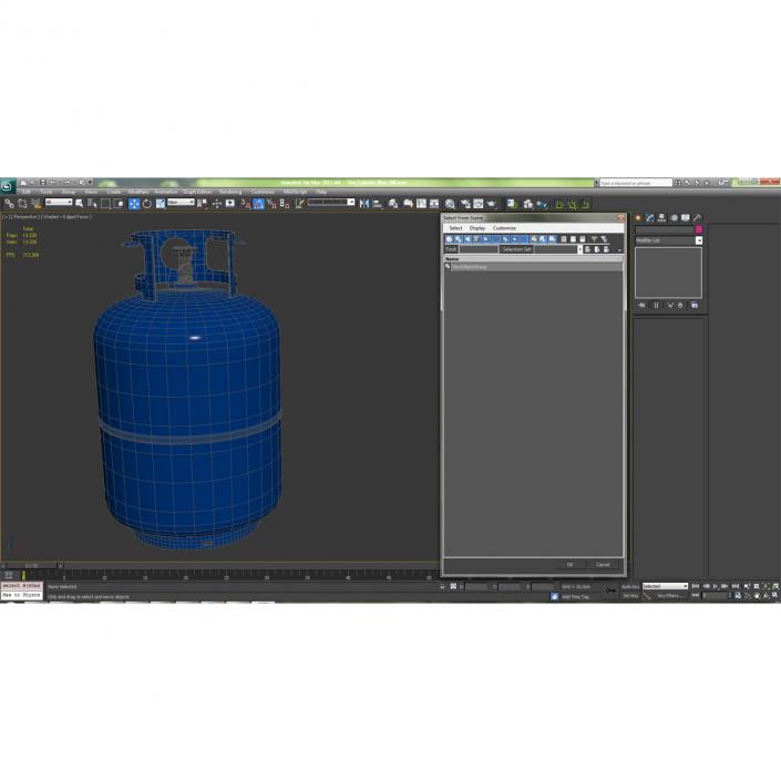 Gas Cylinder Blue 3D