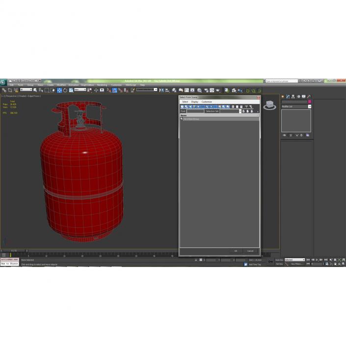 3D Gas Cylinder Red