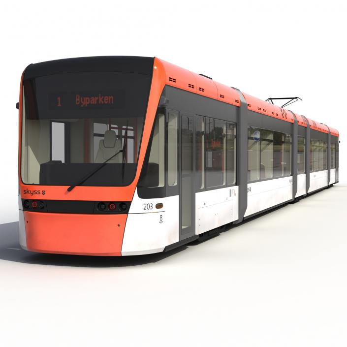 3D model Light Rail Train Bybanen Simple Interior