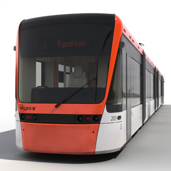 3D model Light Rail Train Bybanen Simple Interior