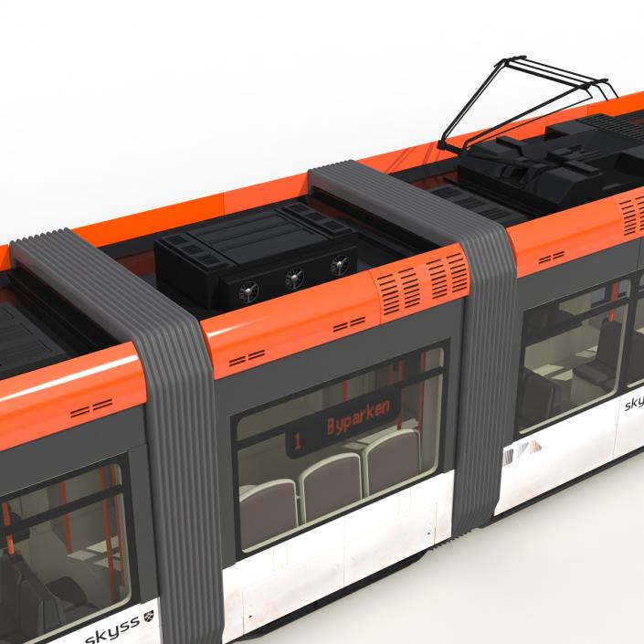 3D model Light Rail Train Bybanen Simple Interior