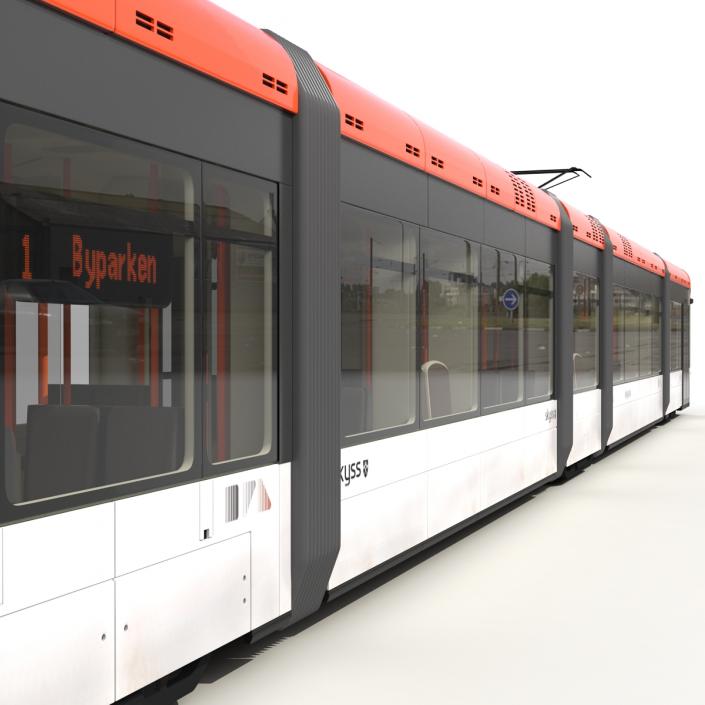 3D model Light Rail Train Bybanen Simple Interior