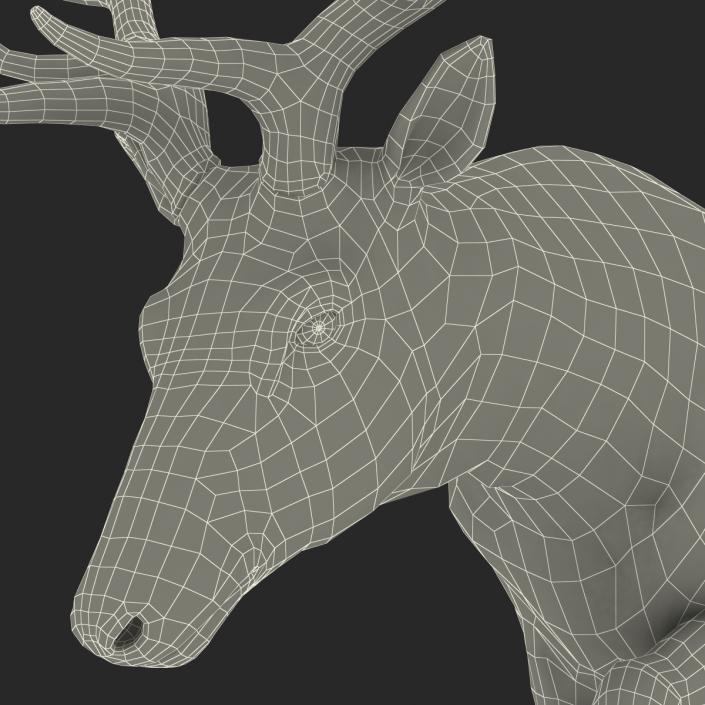 Elk Pose 4 with Fur 3D model