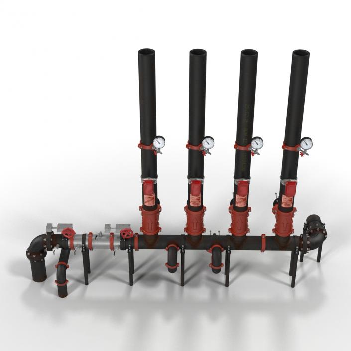 3D Industrial Pipes 4 model