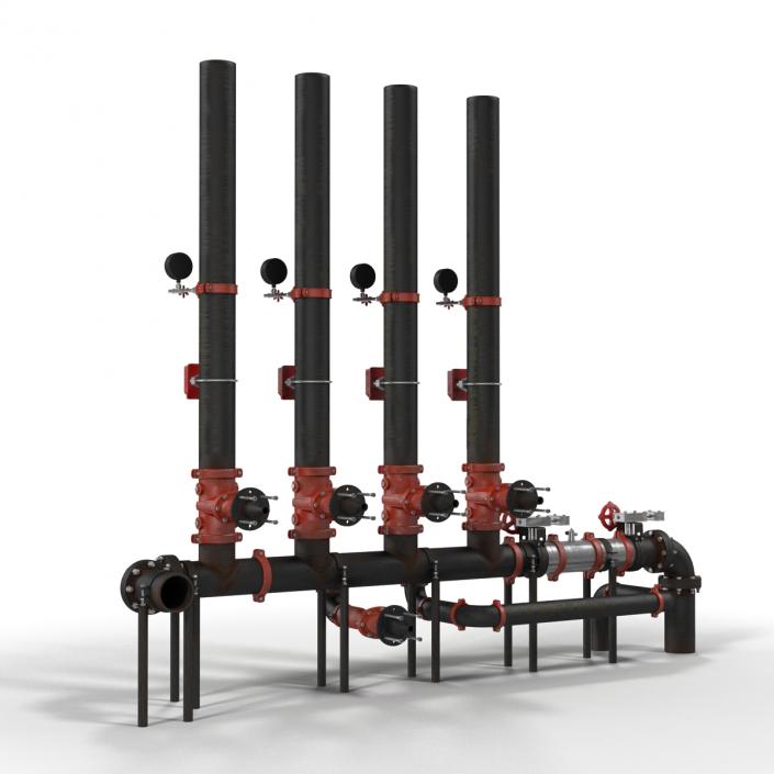 3D Industrial Pipes 4 model