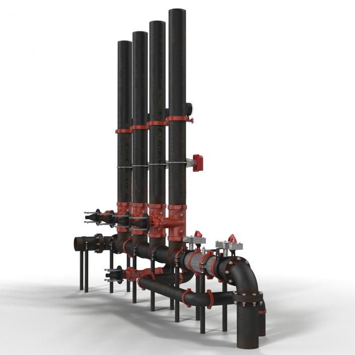 3D Industrial Pipes 4 model