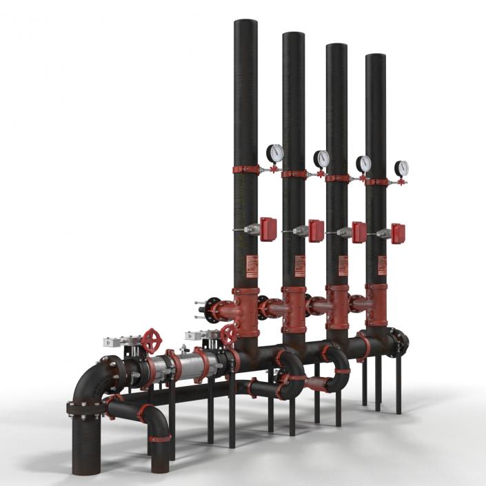 3D Industrial Pipes 4 model