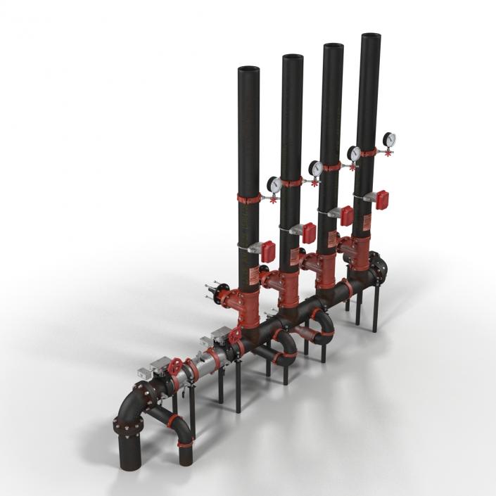 3D Industrial Pipes 4 model