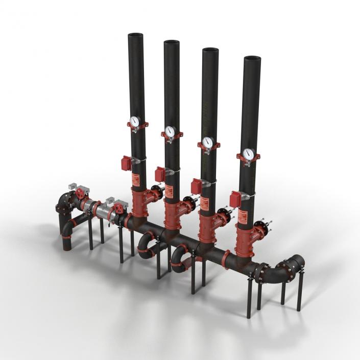 3D Industrial Pipes 4 model