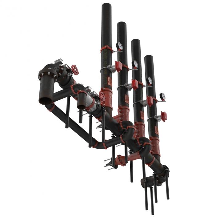 3D Industrial Pipes 4 model