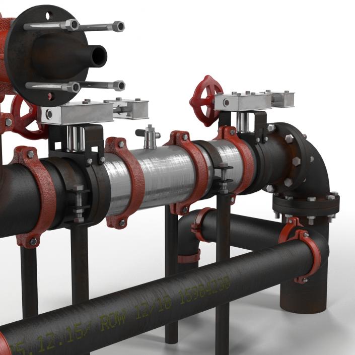 3D Industrial Pipes 4 model