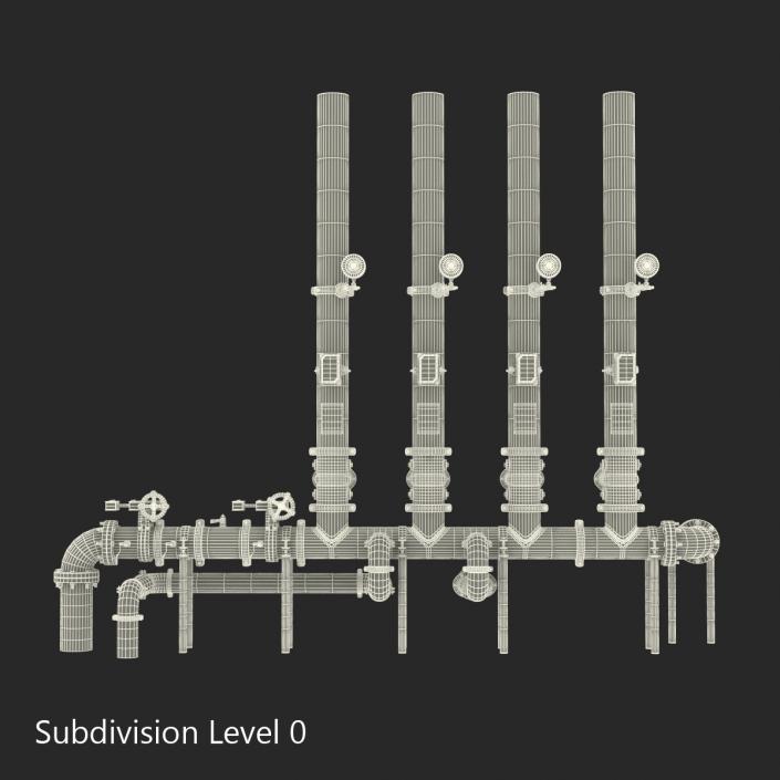 3D Industrial Pipes 4 model