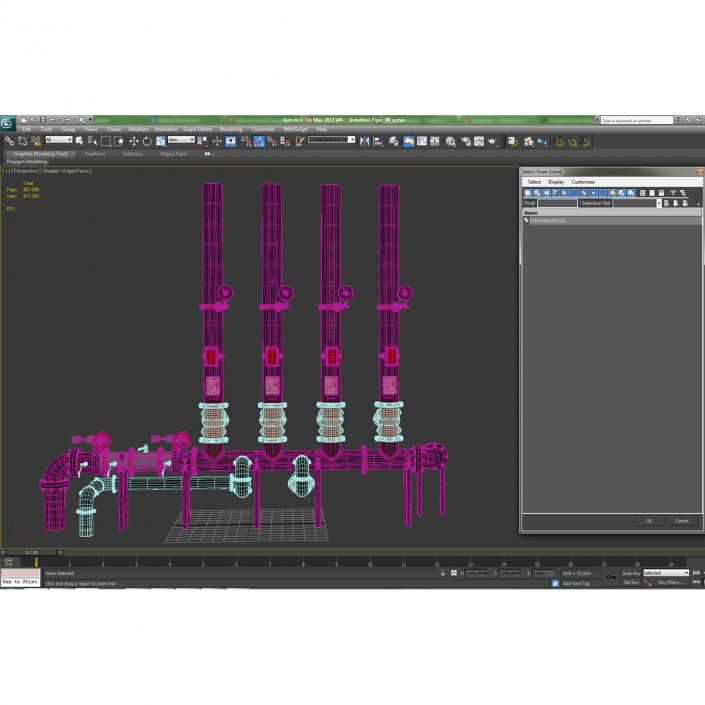 3D Industrial Pipes 4 model