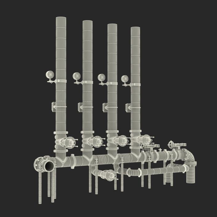 3D Industrial Pipes 4 model