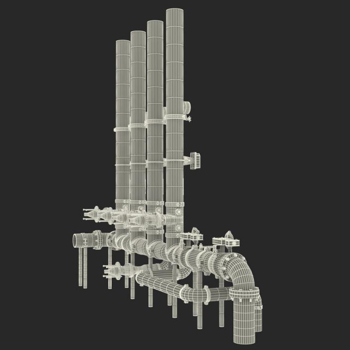 3D Industrial Pipes 4 model