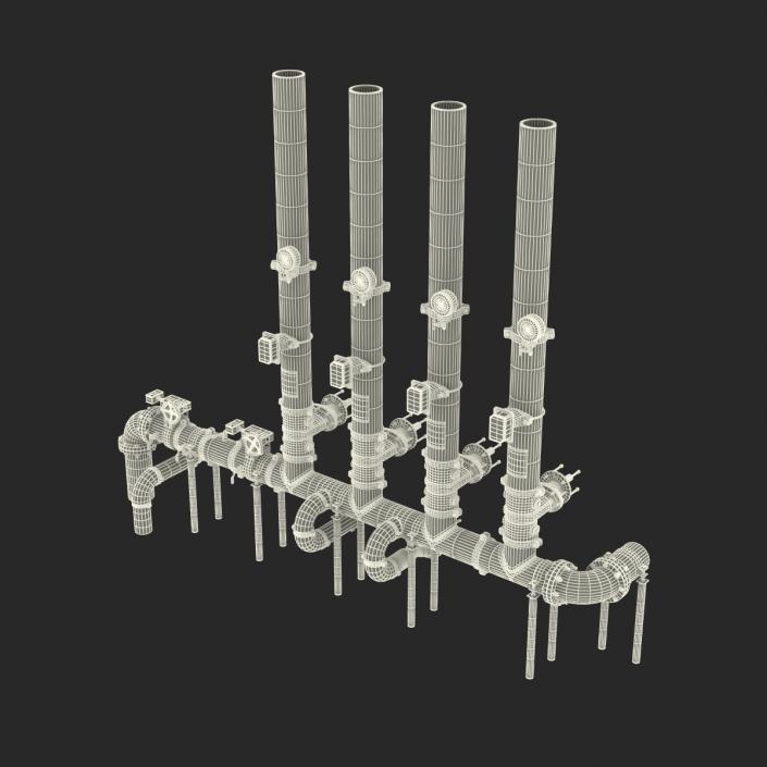 3D Industrial Pipes 4 model