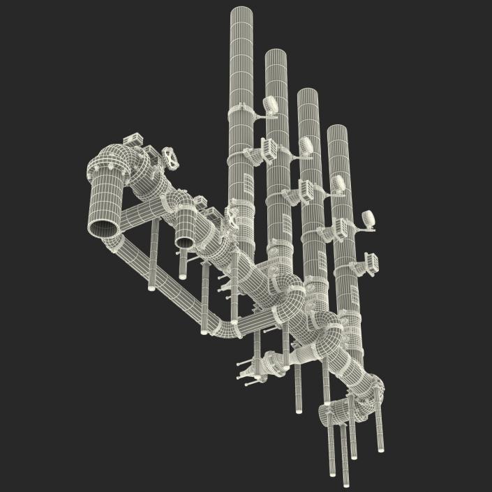 3D Industrial Pipes 4 model