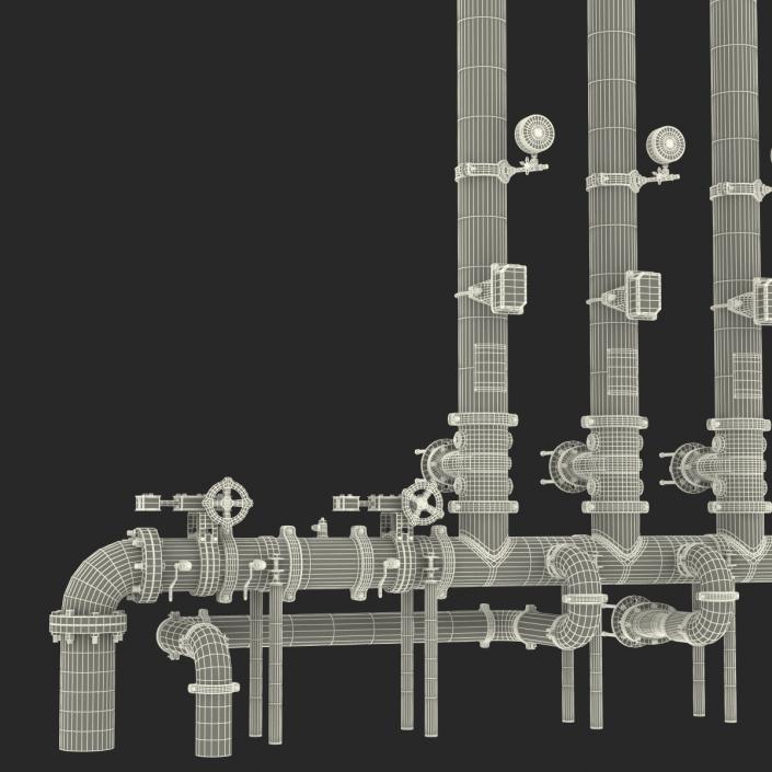 3D Industrial Pipes 4 model