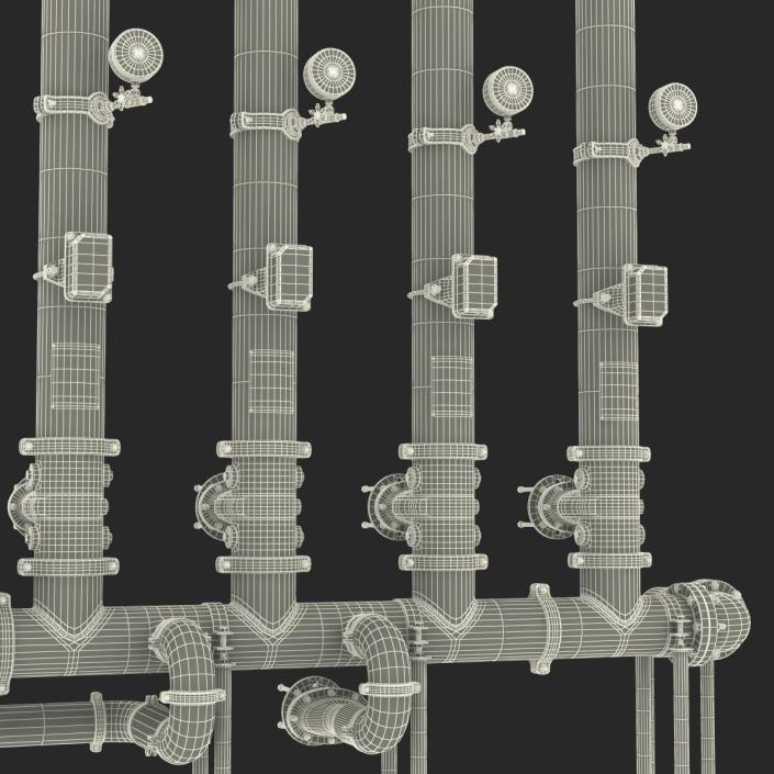 3D Industrial Pipes 4 model