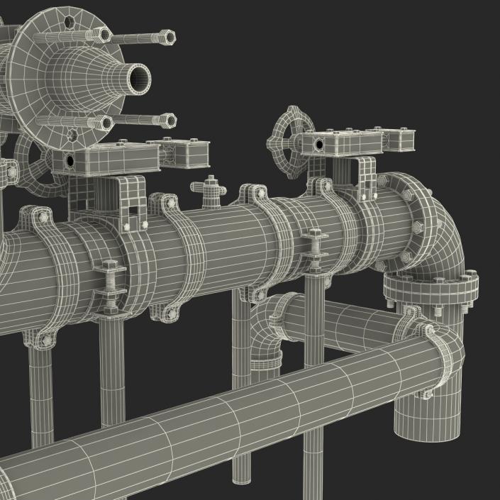 3D Industrial Pipes 4 model