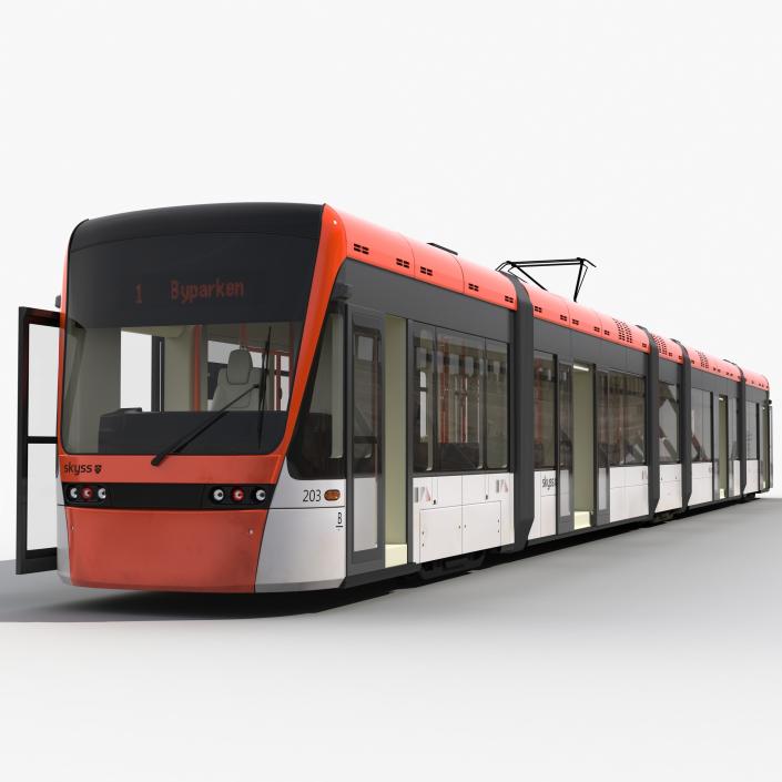 3D Light Rail Train Bybanen Rigged