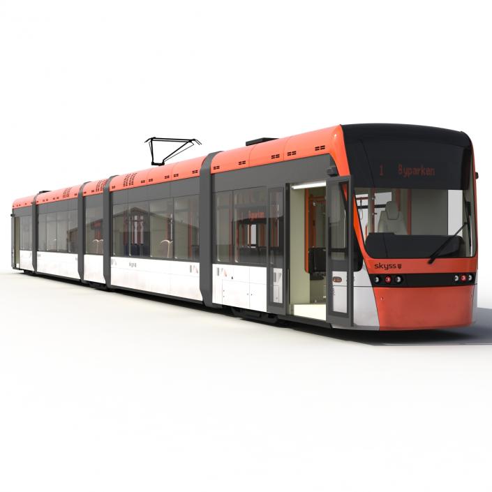 3D Light Rail Train Bybanen Rigged