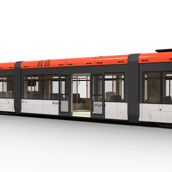 3D Light Rail Train Bybanen Rigged