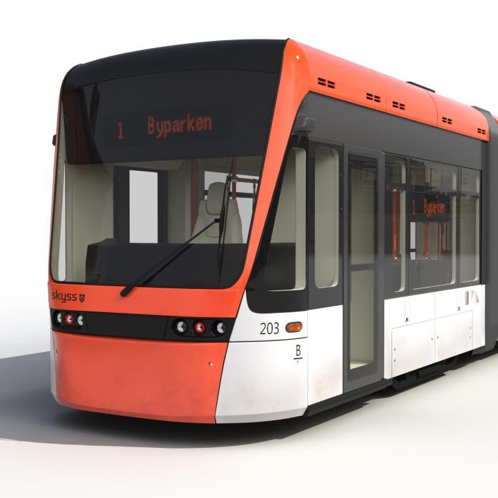 3D Light Rail Train Bybanen Rigged