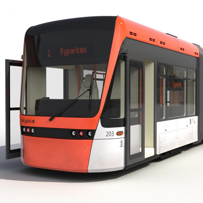 3D Light Rail Train Bybanen Rigged